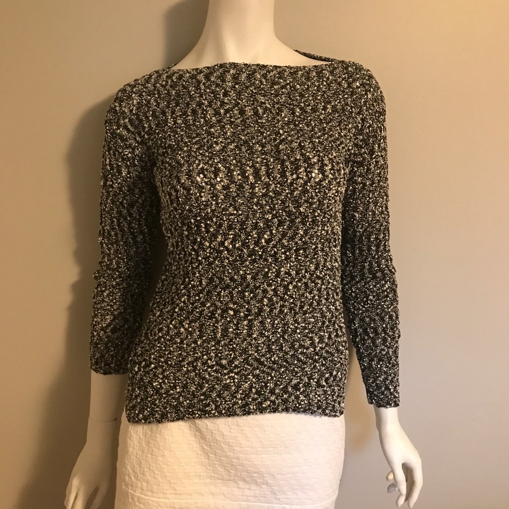 Black and white textured sweater